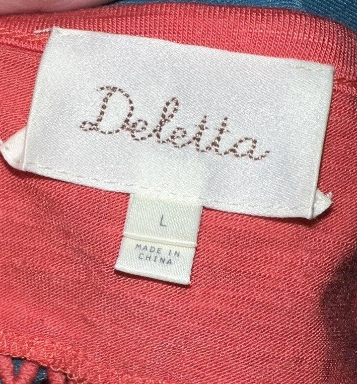 2 pc Johnny Was Large Teal Blue Velvet & Silk Tunic Top FREE Matching Undershirt Johnny Was