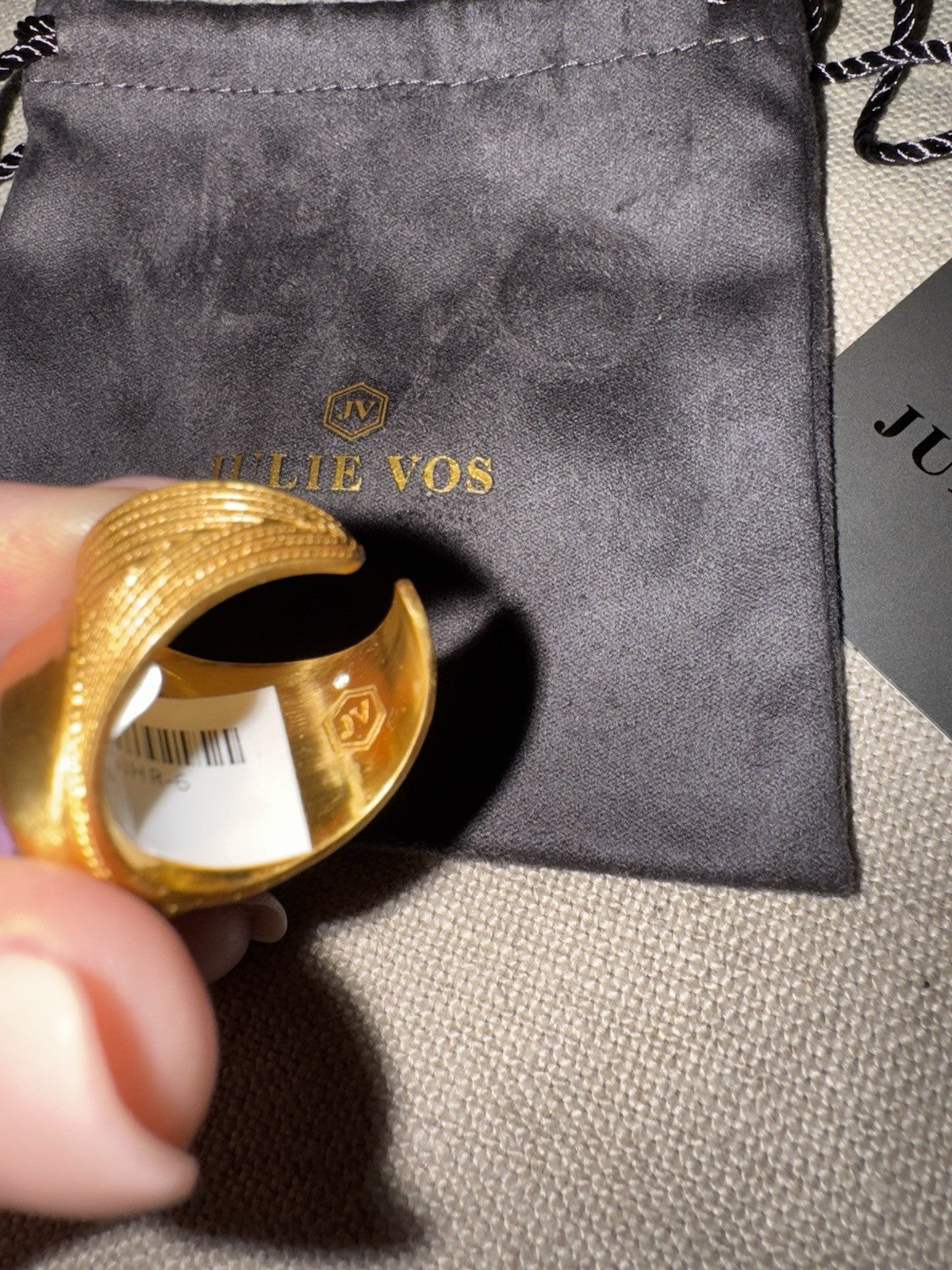 Julie Vos 7 Iridescent Heather Lavender Statement Ring ADJUSTABLE 24K Plated Julie Vos