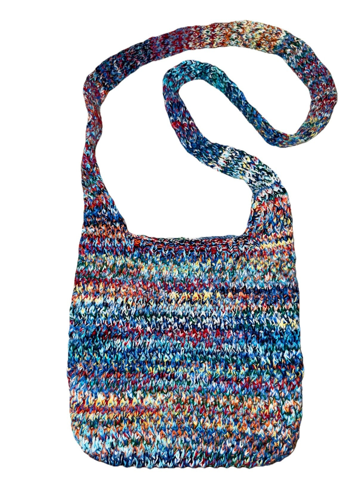 Johnny Was Multicolor Sling Bag Crochet Slouch Hobo Tote Purse Crossbody Johnny Was