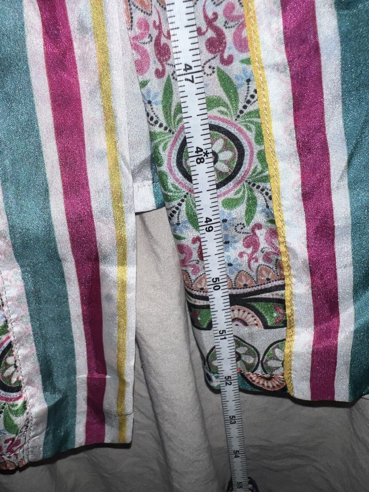 Johnny Was 100% Silk Long Kimono Wrap L Large Spring Floral Duster Robe