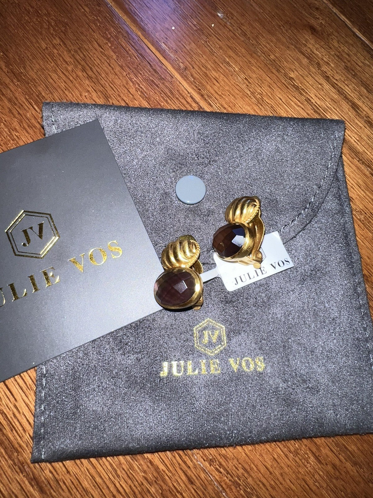 Julie Vos Clip On Earrings  Rose/Fushia  Statement Pieces Julie Vos