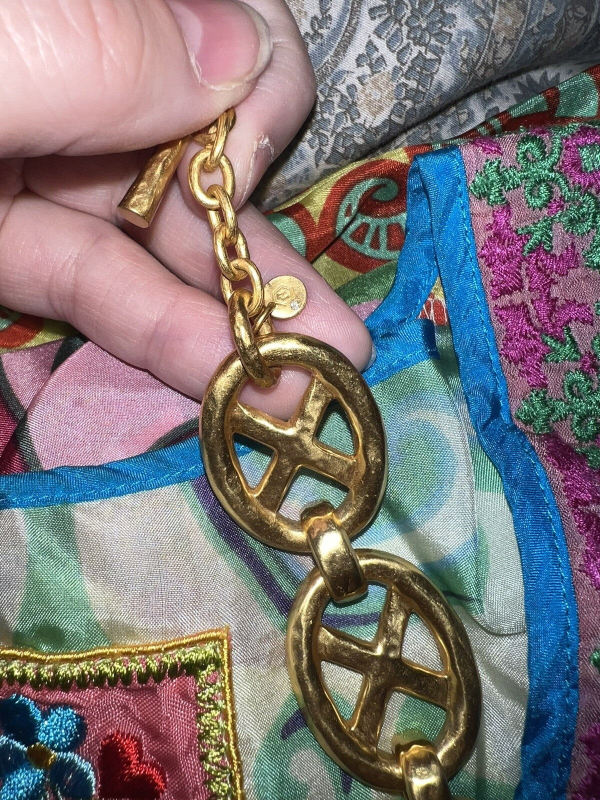 Julie Vos Avalon XO Statement Toggle Link Heavy Chain Necklace  Chunky Julie Vos