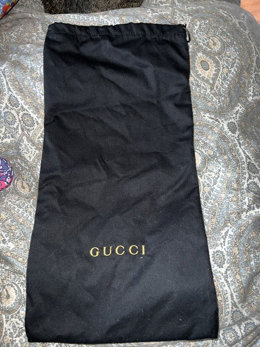 Gucci Shoe/Purse Satin Dust Bag, 8.5X17, Drawstring Closure, Black