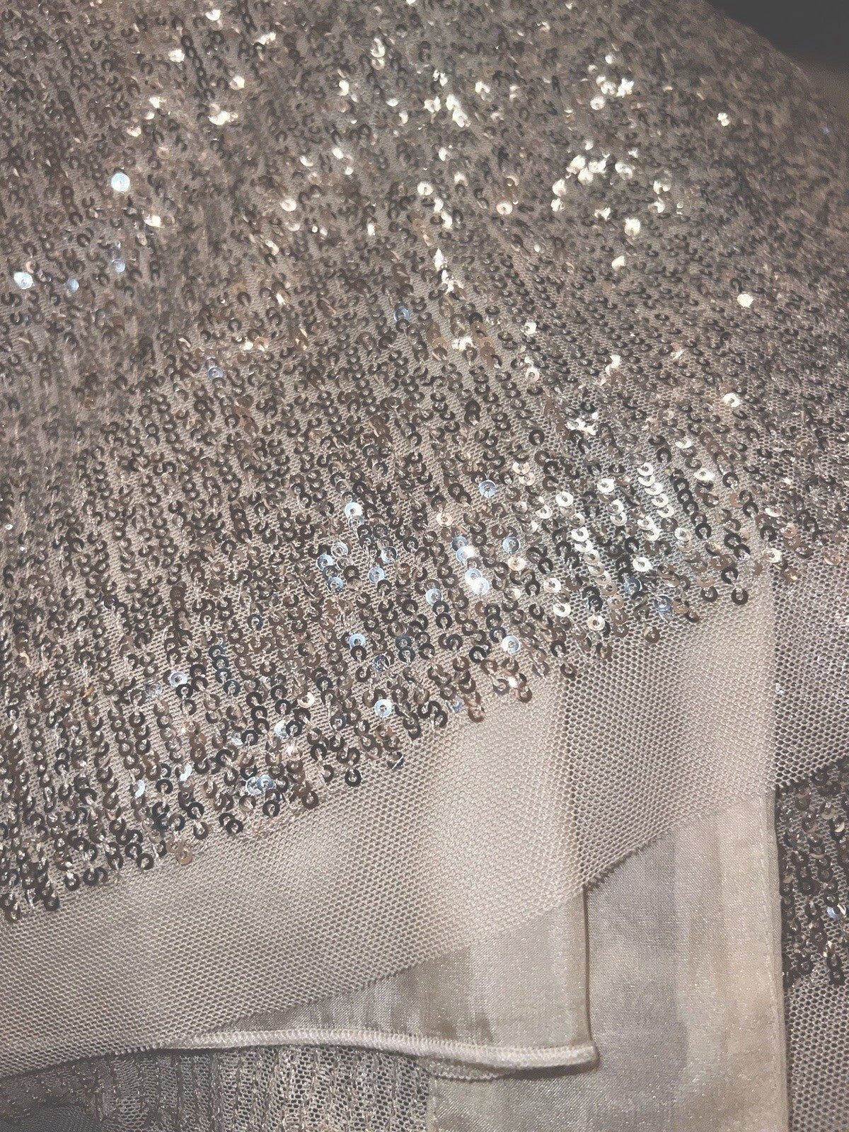 Johnny Was M Silk & Sequins Ivory KIMONO Long Duster Wrap PTP-28” OVERSIZED Johnny Was