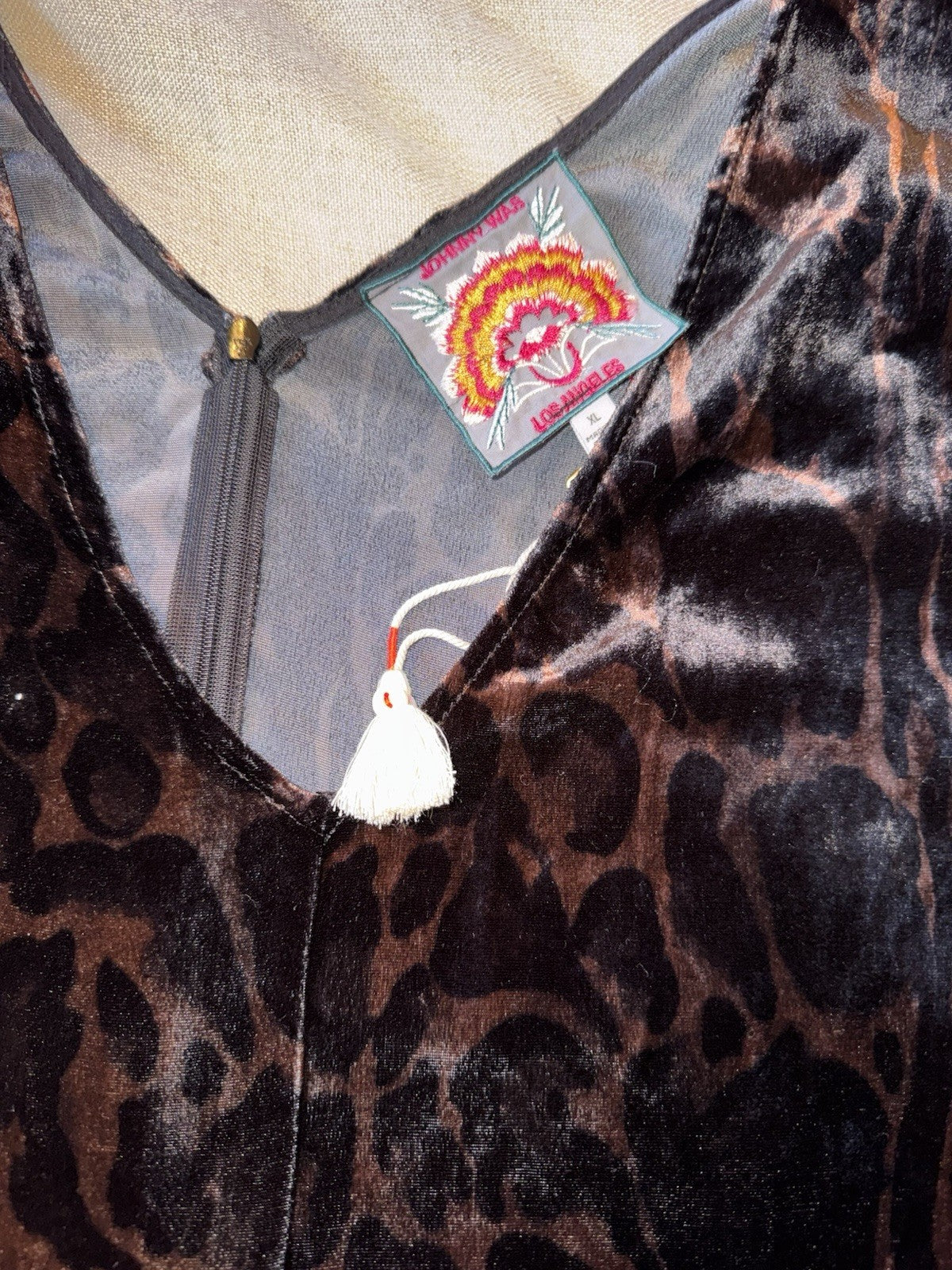 Johnny Was 2Pc Set XL Velvet Long Kimono & Romper Jumper Leopard $830 Retail Johnny Was