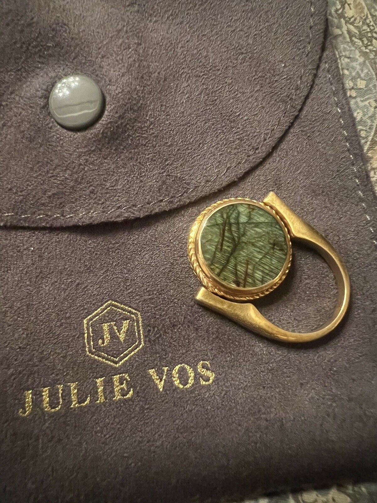 Julie Vos Coin Revolving Ring W/ Labradorite & Pegasus Two In One Sz 7 RARE