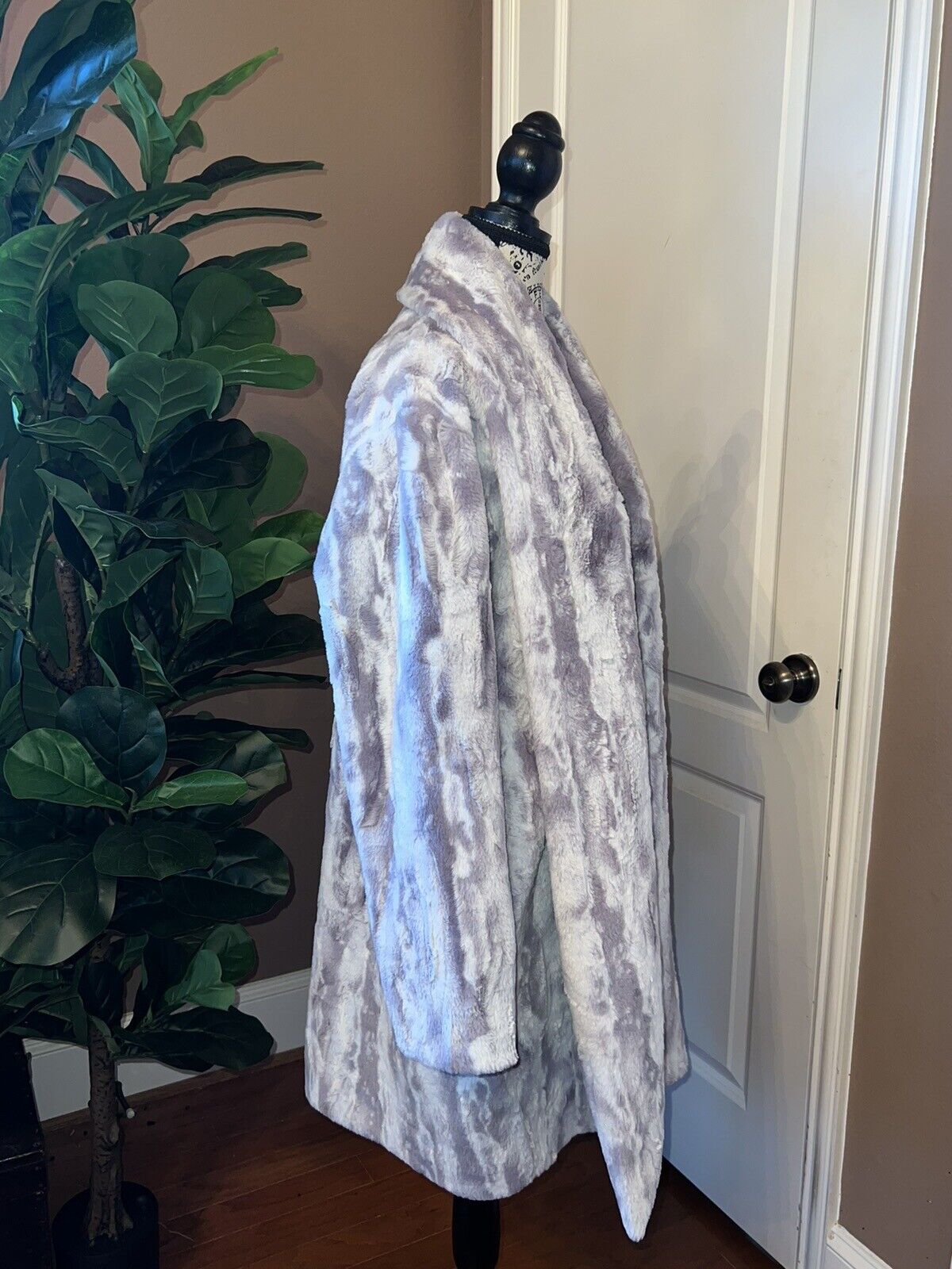 Johnny Was Cloud Faux Fur Coat Jacket Wrap XL 1X  100% Silk Lining