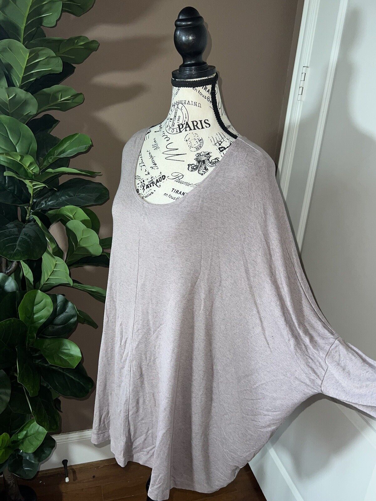 Bryn Walker Lavender Grey Dolman Sleeve Tunic Top M Medium  MSRP $178