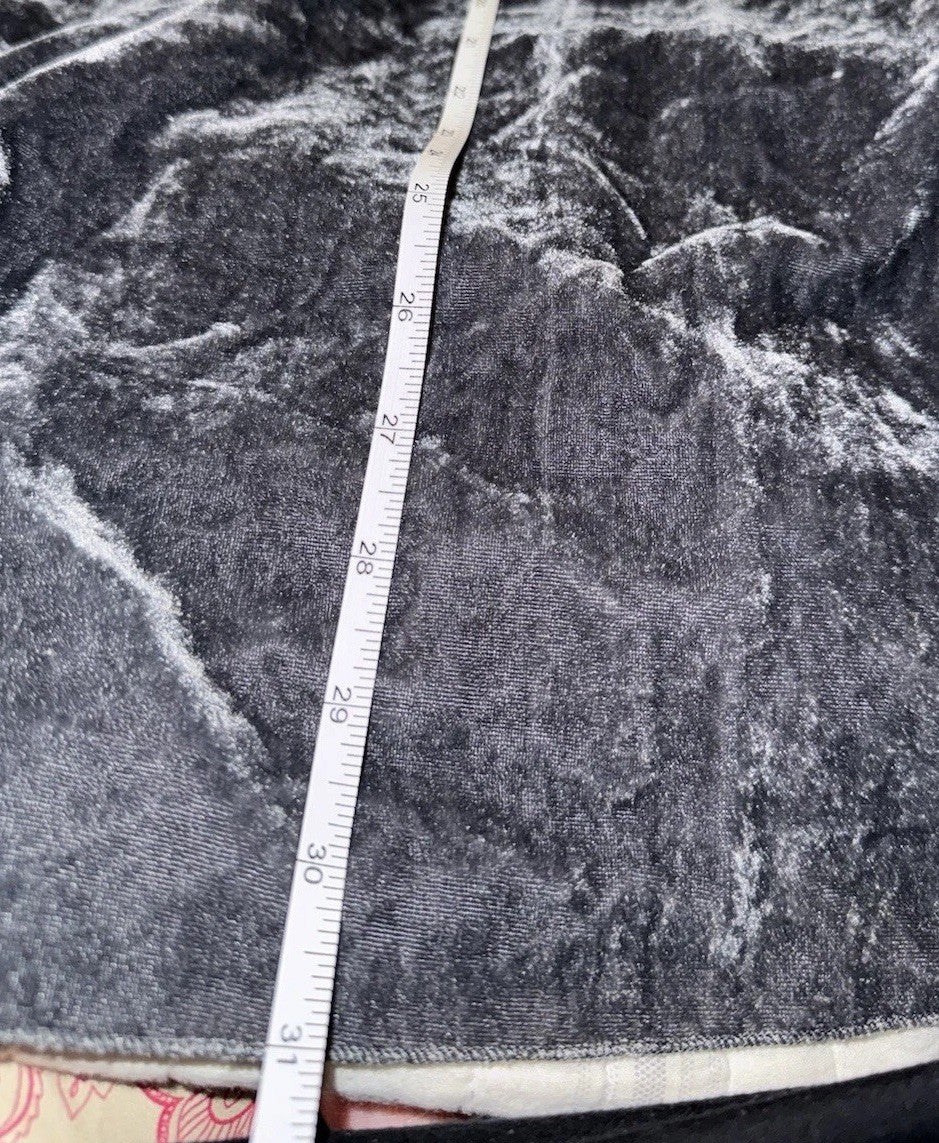 Johnny Was L Steel Grey Velvet Mini Dress Or Tunic Top BOHO Tonal Embroidery Johnny Was