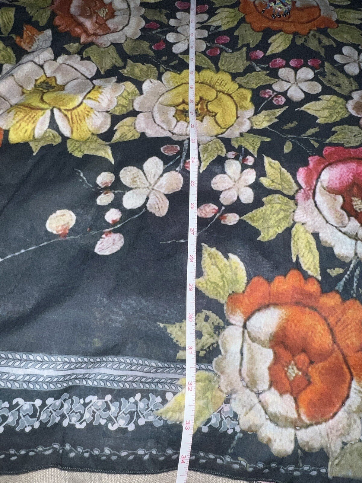 Johnny Was O/S Kimono Wrap Top Cover Up Beautiful Back & Beading Summer One Size Johnny Was