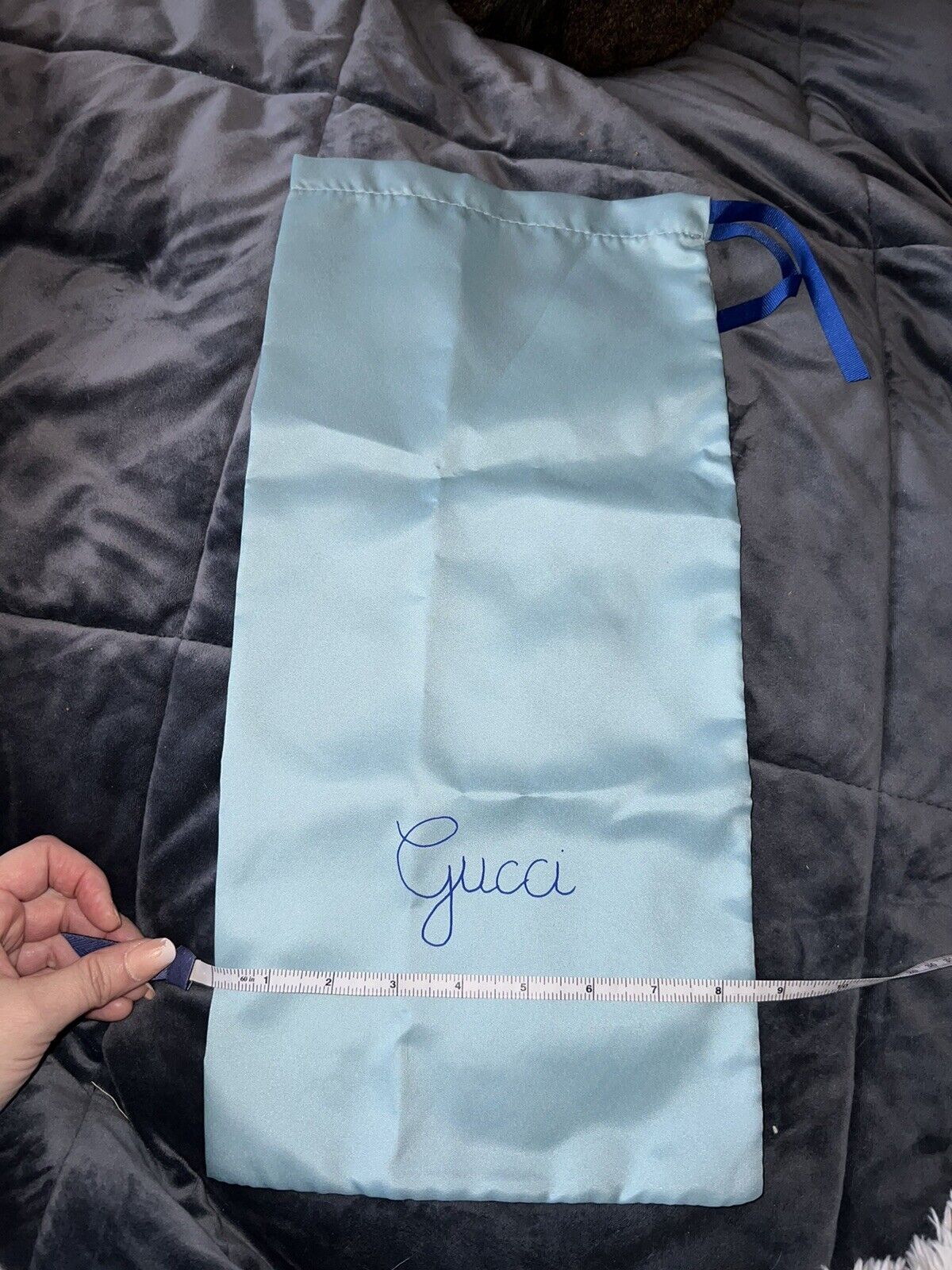 Gucci Silk Drawstring Soft Blue Shoe Bag Dust Cover  (2 availible)