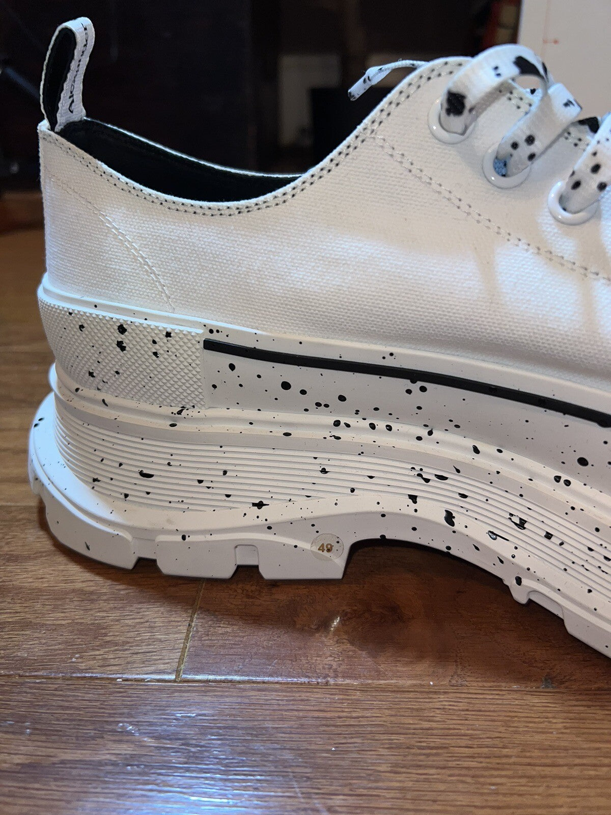 Alexander McQueen Tread Slick Speckled Sneakers  Retail $720 sz 49 US 16 4 Alexander McQueen