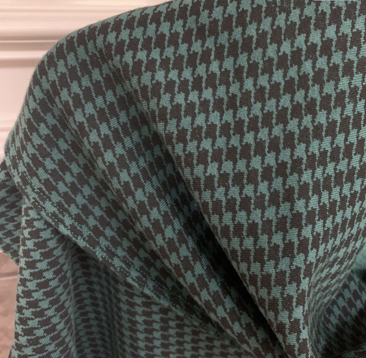 Bryn Walker Inlet Pike Houndstooth Print Cowl Neck  Bamboo Poncho Top XL