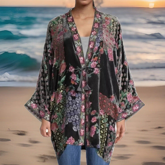 Johnny Was Rose Burnout Talullah Jacket Coat Kimono XL Reversible Retail$618