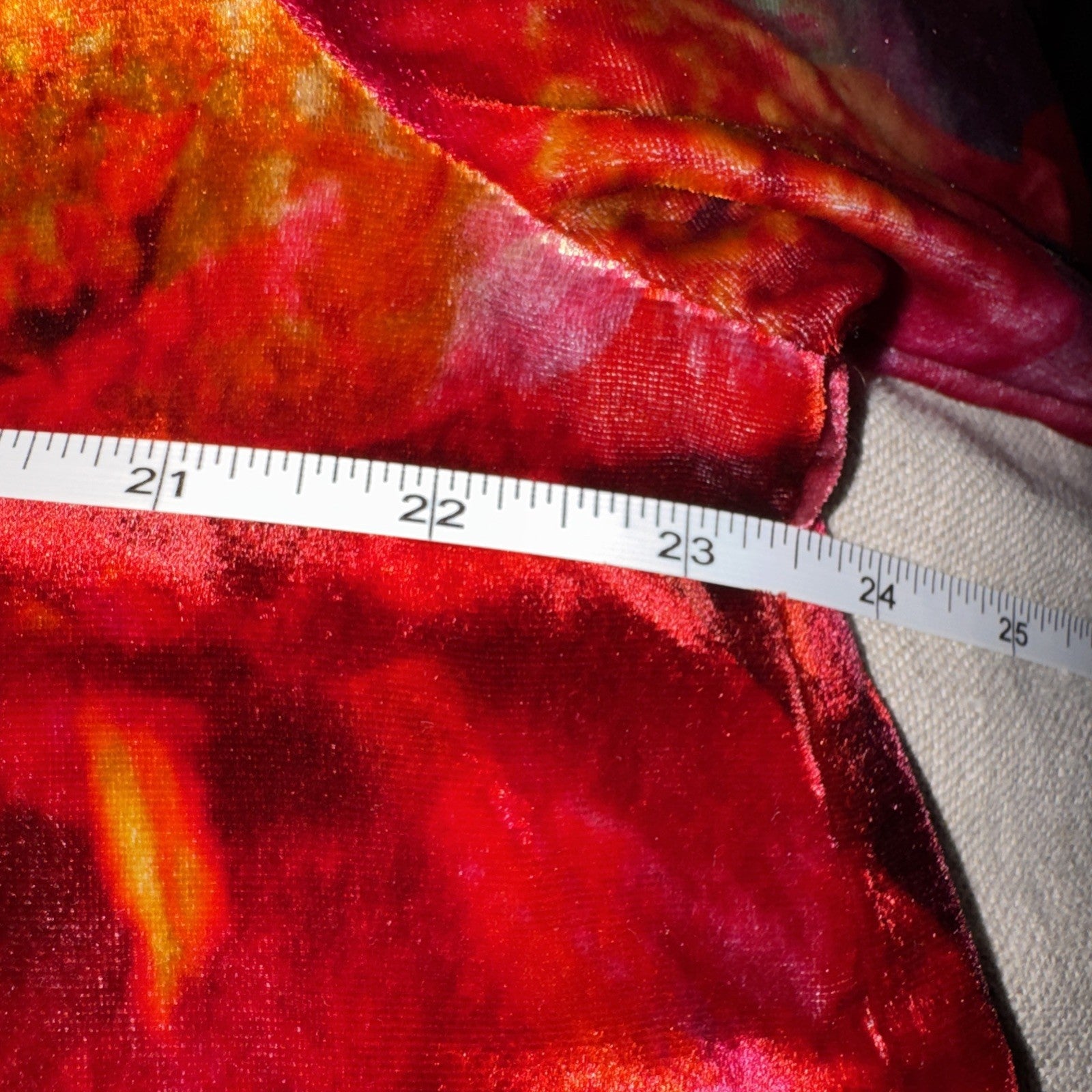 Johnny Was L Large Velvet Button Up Shirt Blouse Top Red Pink & Black Johnny Was