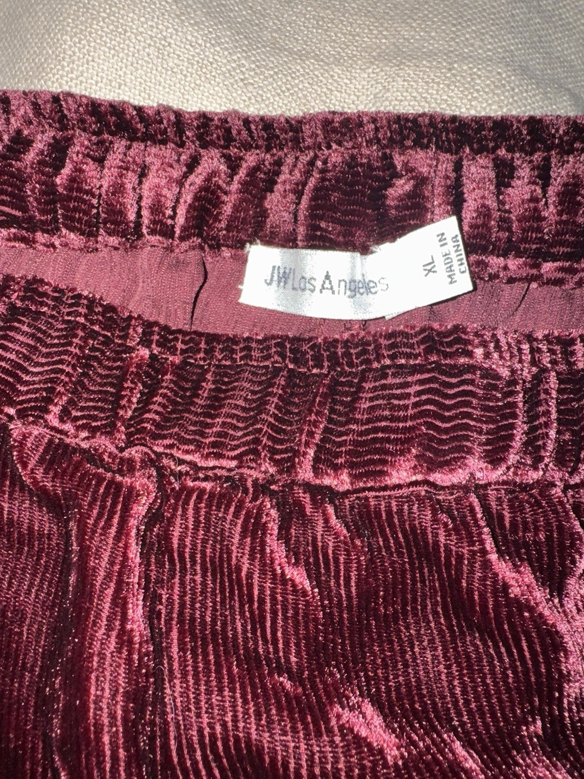 Johnny Was XL Berry Red CorduroyVelvet Pants Stretch Waist Pull On $298 Ret Johnny Was