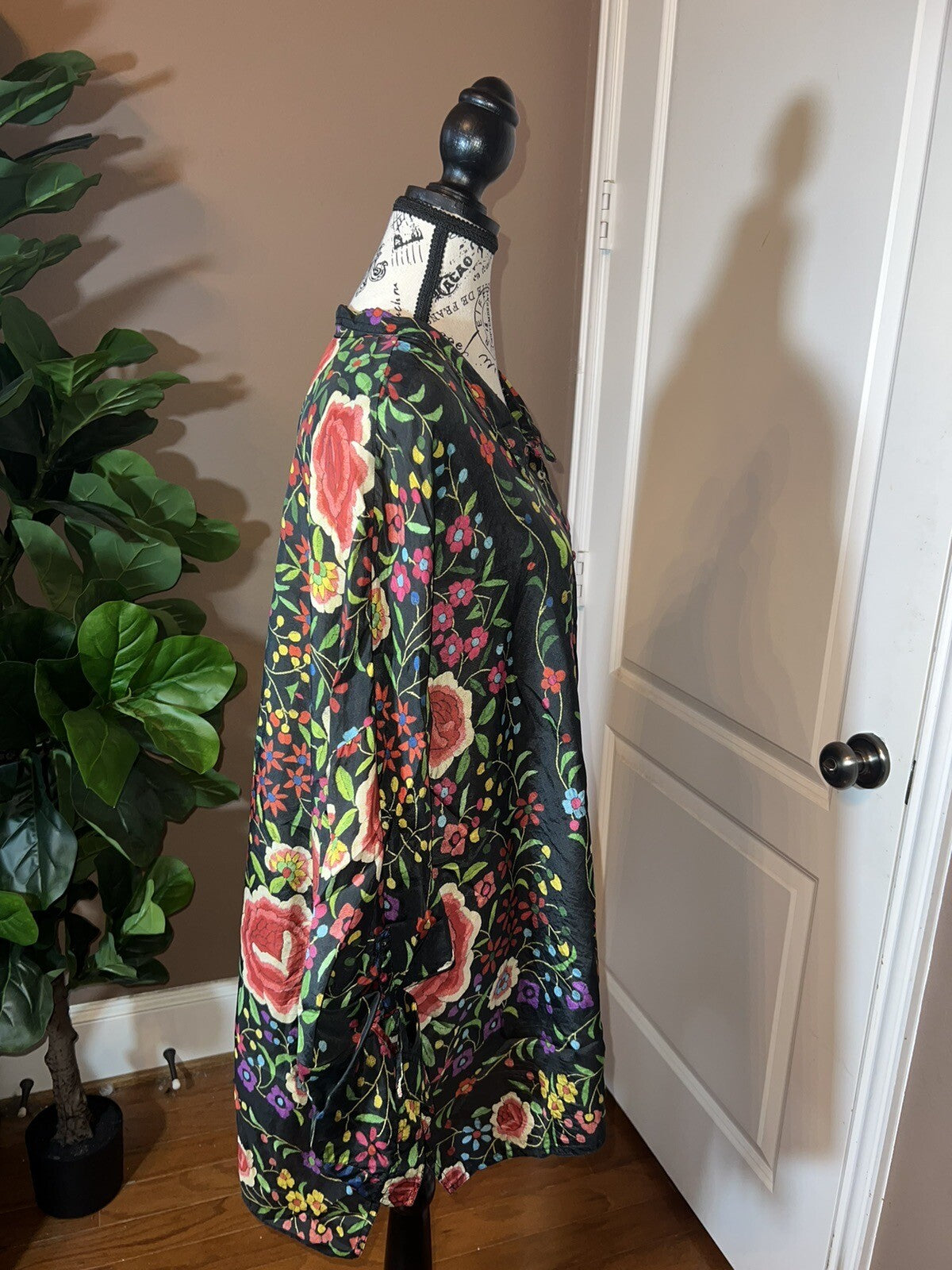 Silk Johnny Was Tunic Top PXXL Petite 100% Silk Soft & Flowy Floral Johnny Was