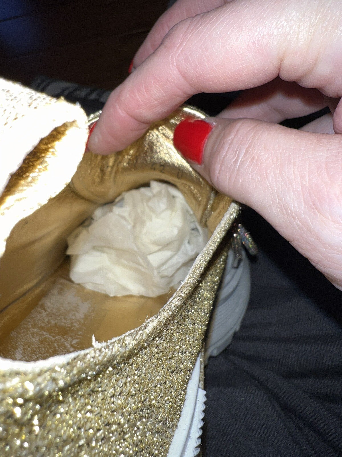 Alexander McQueen Tread Slick Gold Glitter Sneakers Retail $1180 Sz 42 US 10 Alexander McQueen