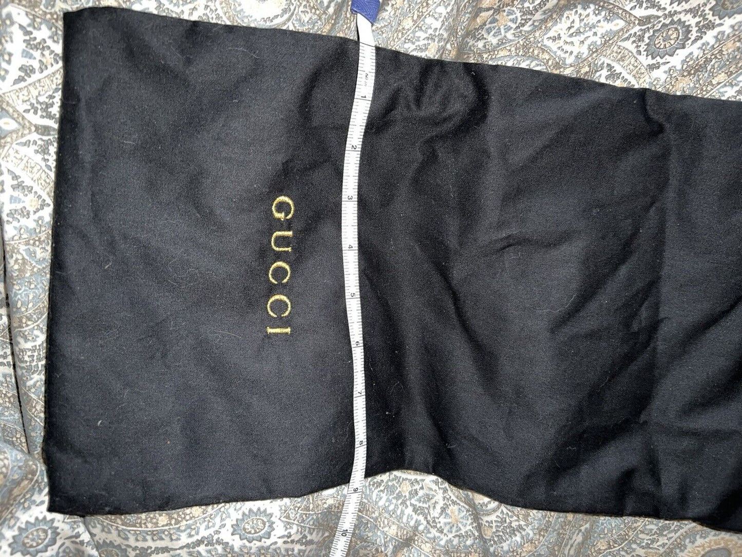 Gucci Shoe/Purse Satin Dust Bag, 8.5X17, Drawstring Closure, Black