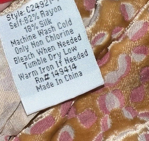 Johnny Was Burnout Silk & Velvet Patchwork Pattern Tunic Top Sz M Medium Johnny Was