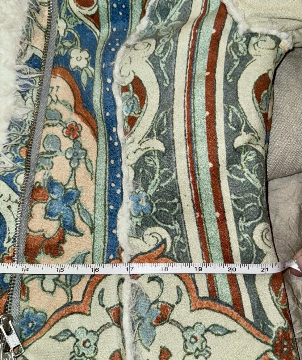 Johnny Was M Medium Sherpa Fur & Faux Suede Coat Jacket Zipper Pockets Johnny Was