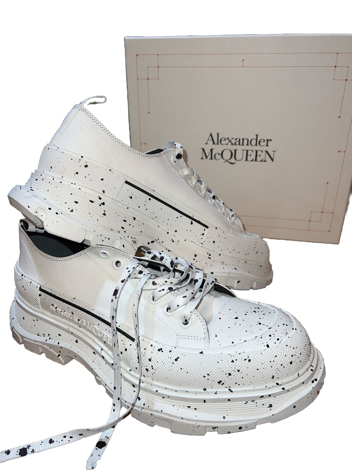 Alexander McQueen Tread Slick Speckled Sneakers  Retail $720 sz 49 US 16 2