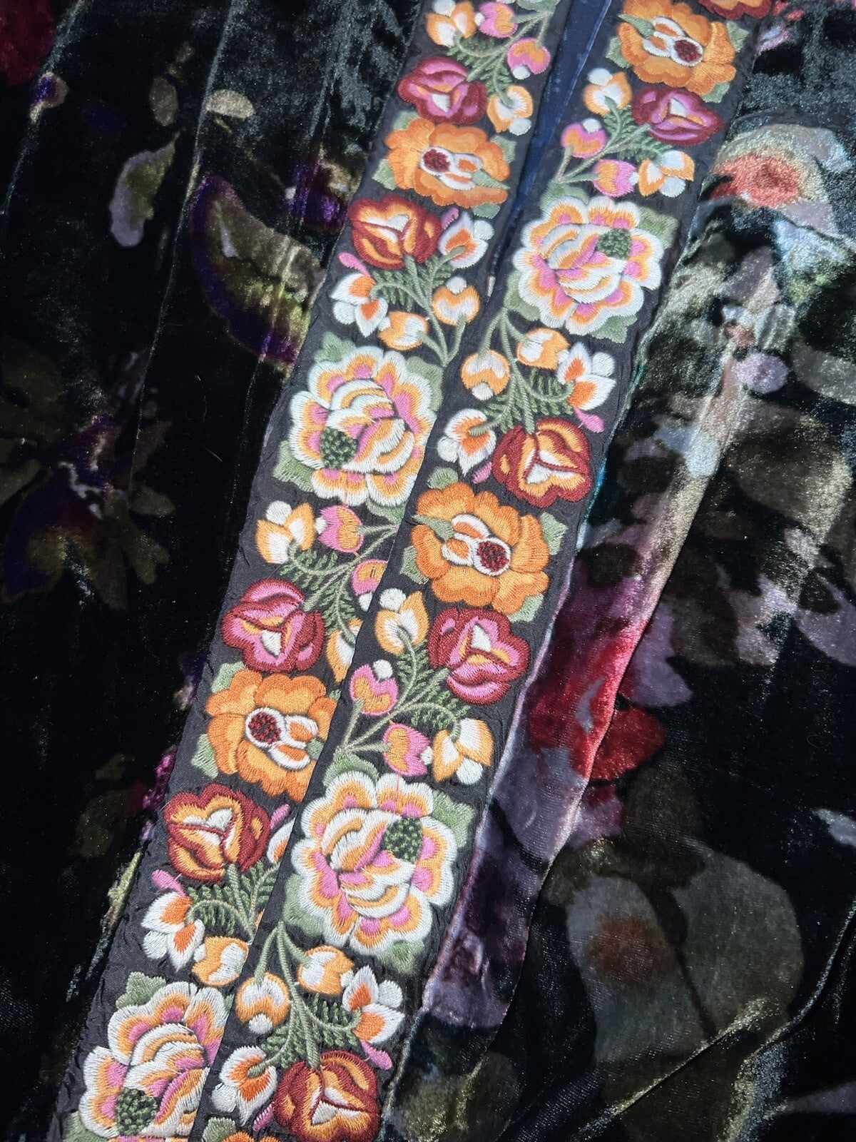 Johnny Was 1X Velvet & Silk Kimono Wrap REVERSIBLE Jewel Tones Floral Jacket Johnny Was