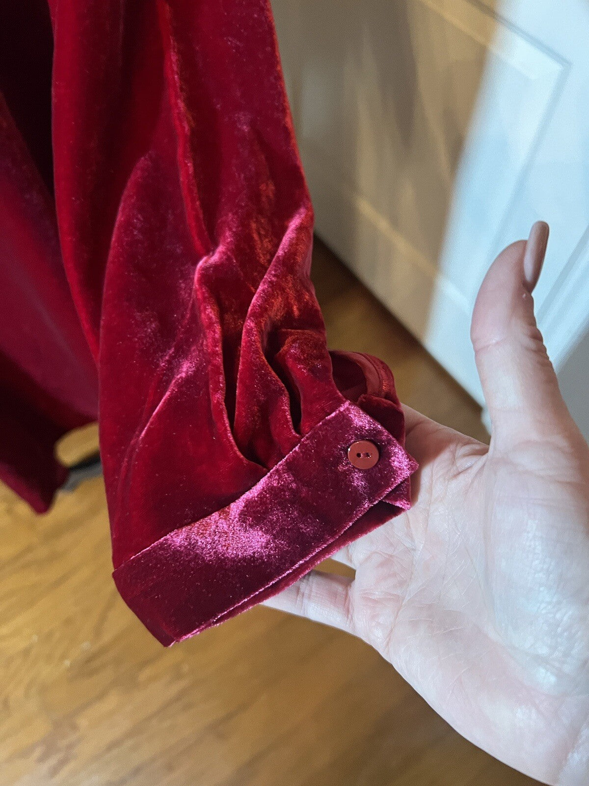 Eileen Fisher Red Velvet MIDI Dress Beautifully Soft L Large  MSRP $398 Eileen Fisher