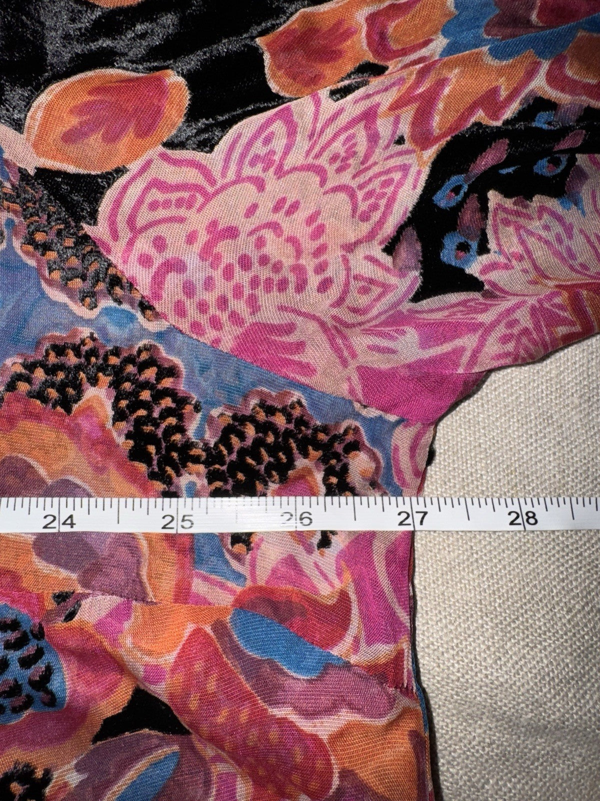 Johnny Was 2X Plus Button Up Blouse & Cami Burnout Silk & Velvet Top Pink & Red Johnny Was