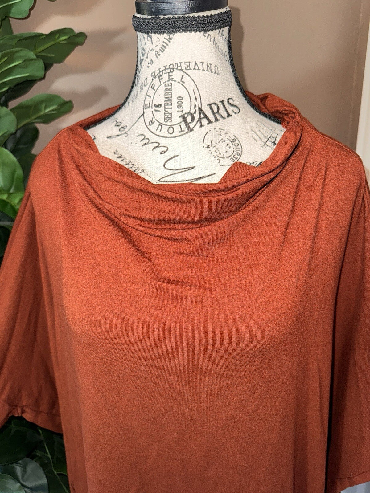 Bryn Walker Burnt Orange Rust Dolman Sleeve Tunic Top XL 1X MSRP $190 Bryn Walker