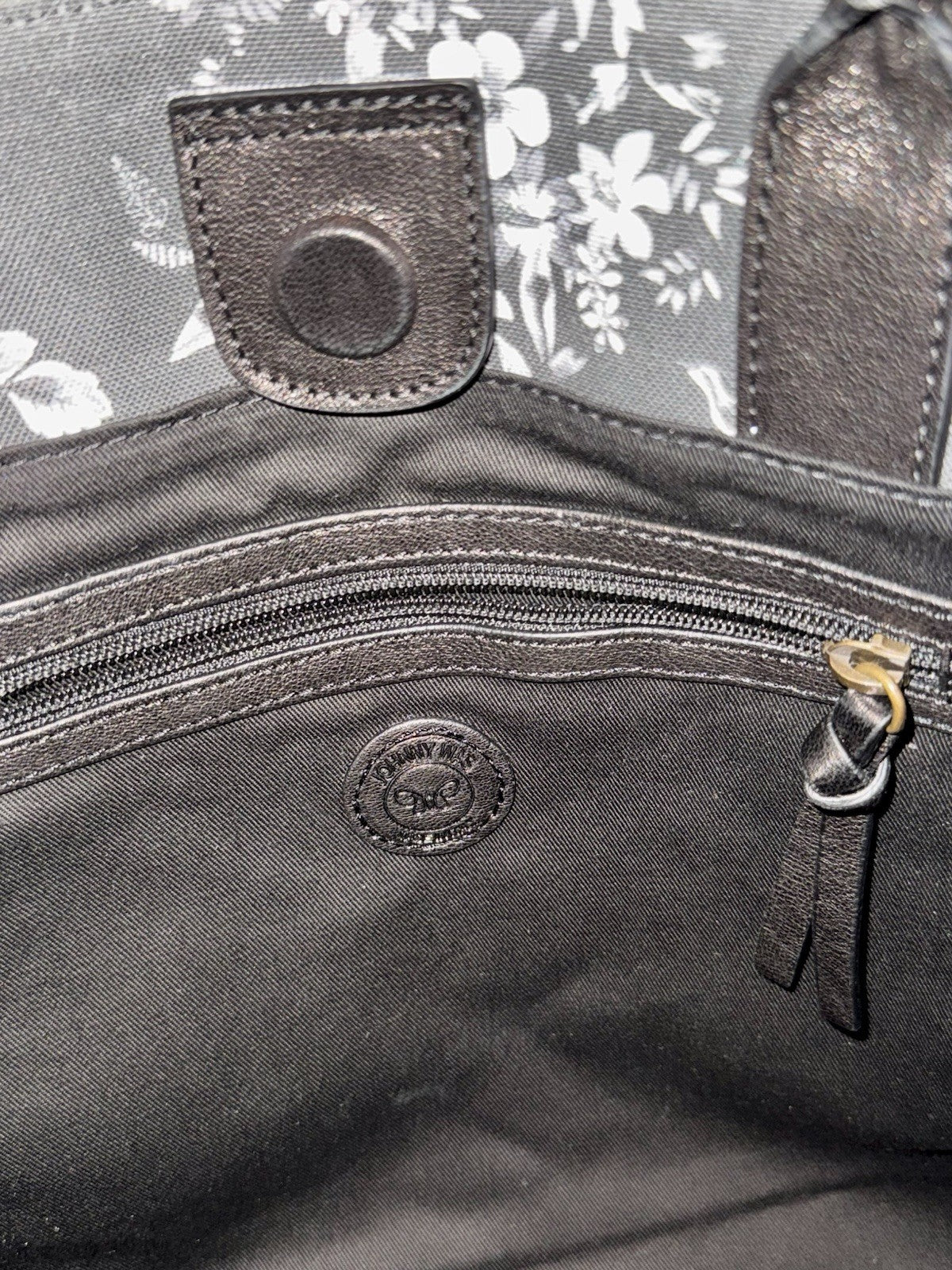 Johnny Was Black & White Coated Canvas Dreamer Bag Purse Tote Leather $428 Johnny Was