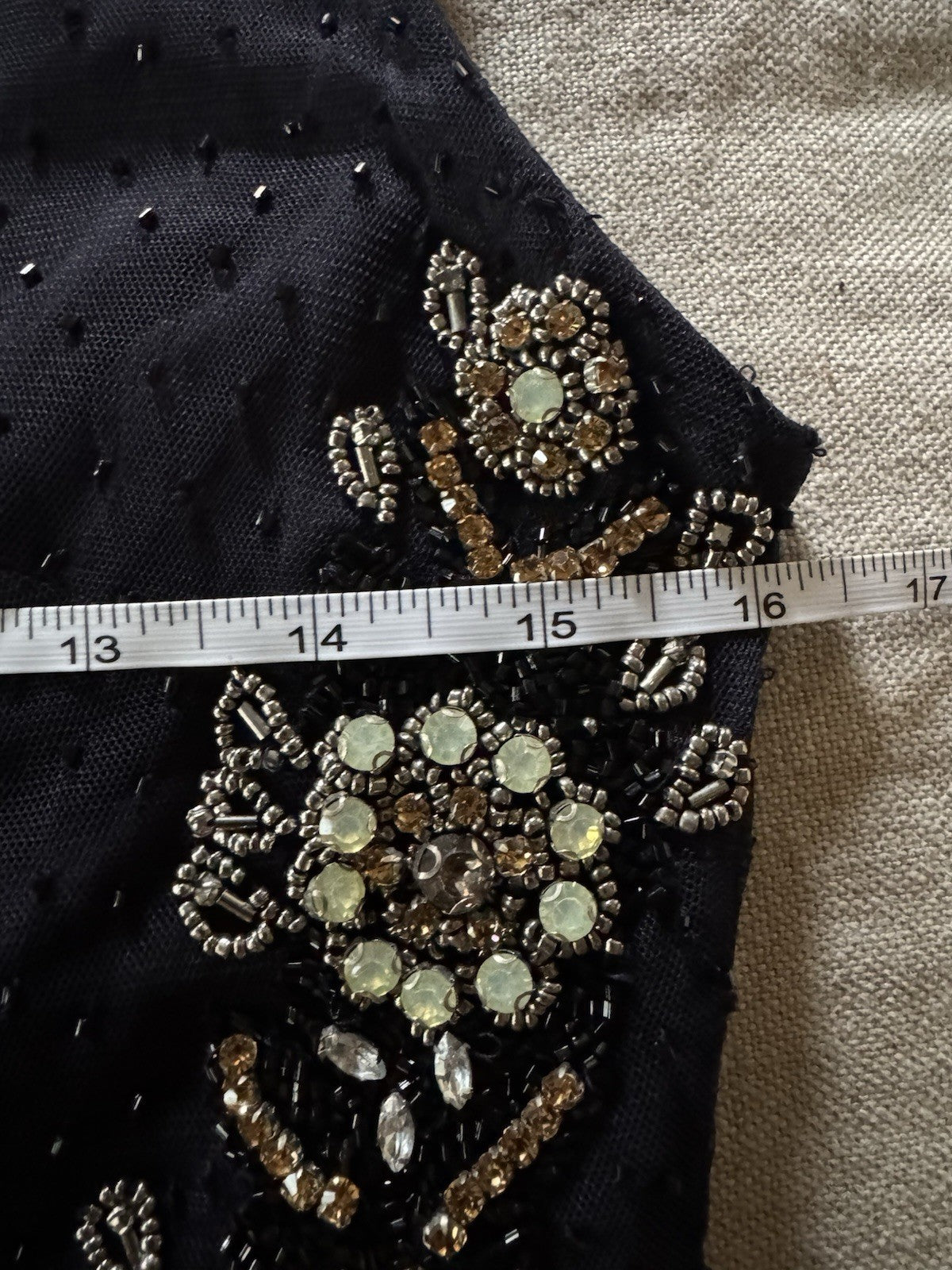 Johnny Was Black Label Sz 8 Jeweled Mesh MIDI Dress Dark Navy $598 Ret Johnny Was