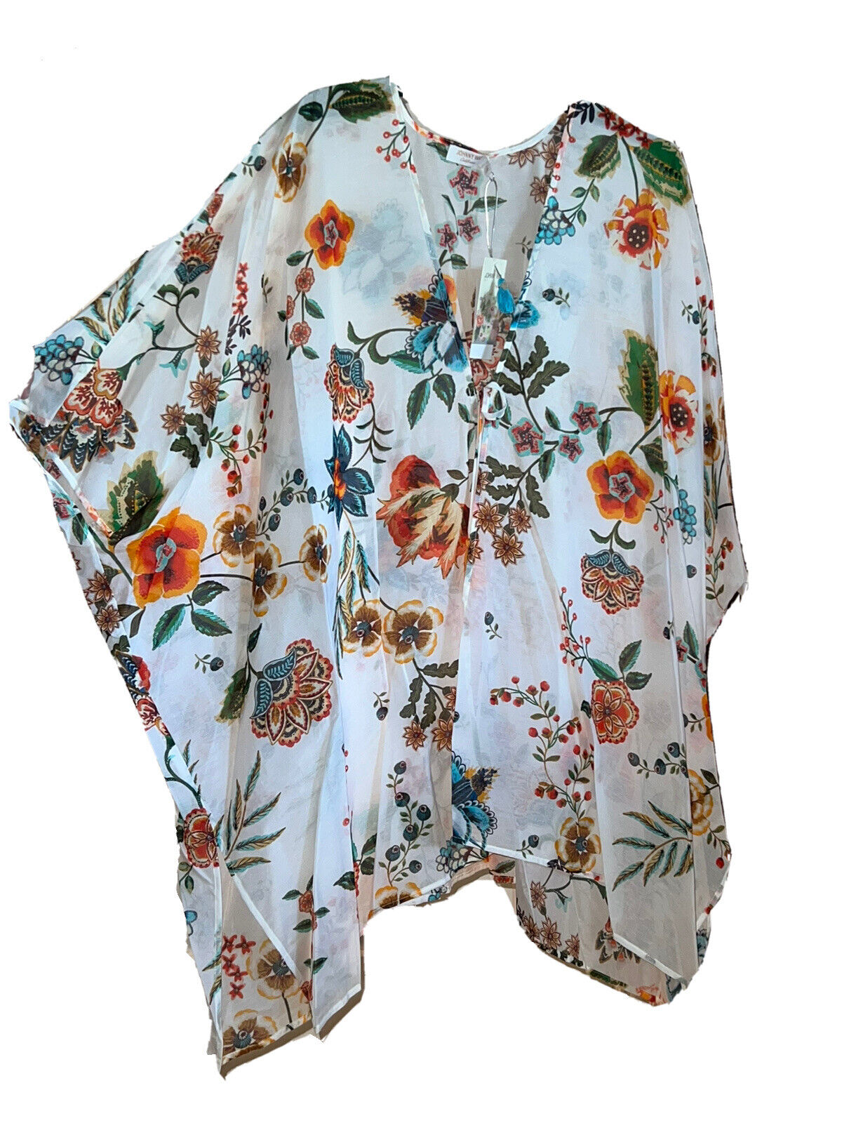 NEW Johnny Was L/XL Beautiful Swim Coverup Or Tunic Top  Kimono NWT