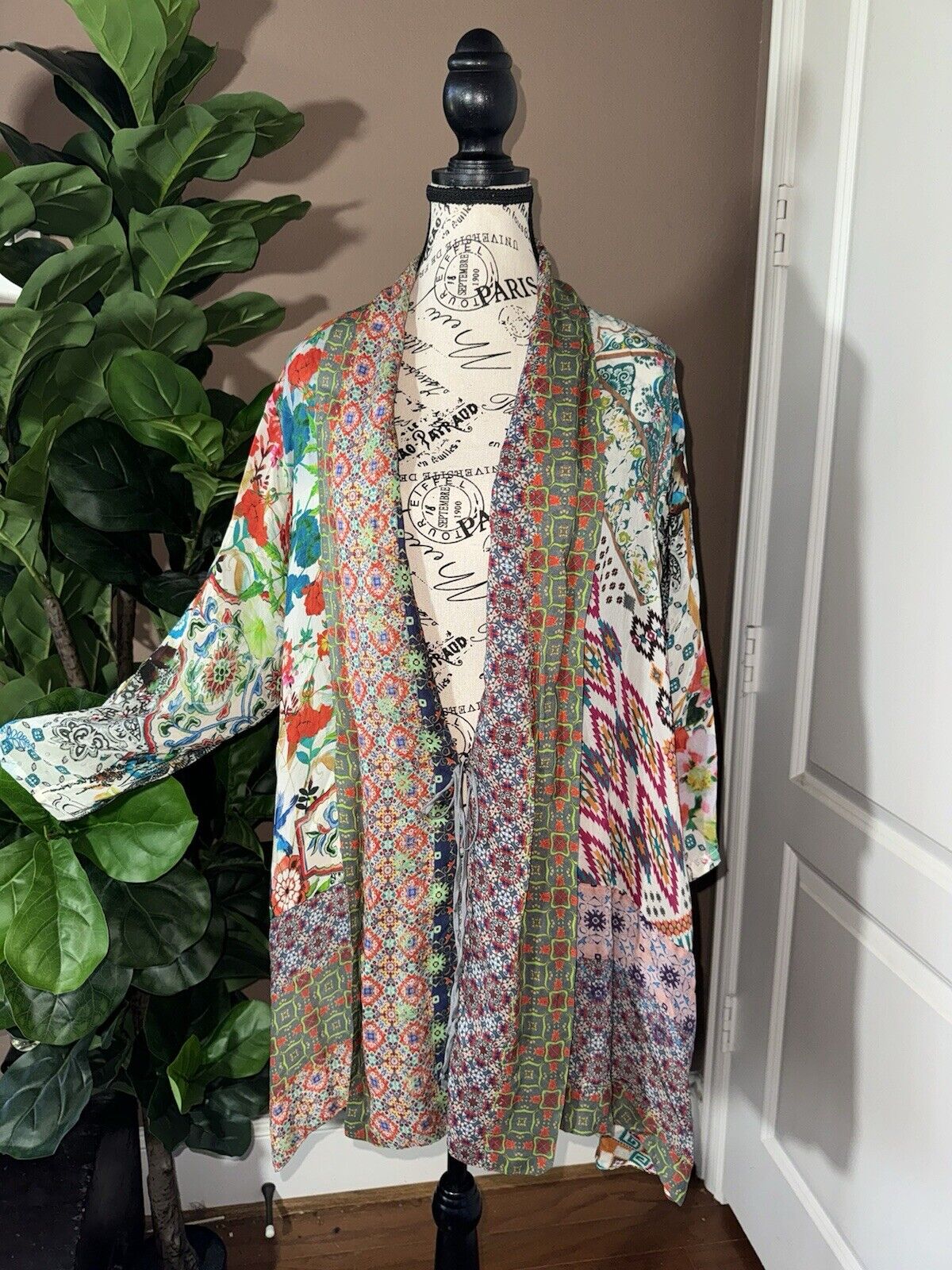 Johnny Was L Large Kimono Top Gorgeous Wrap Cardigan Jacket Lightweight