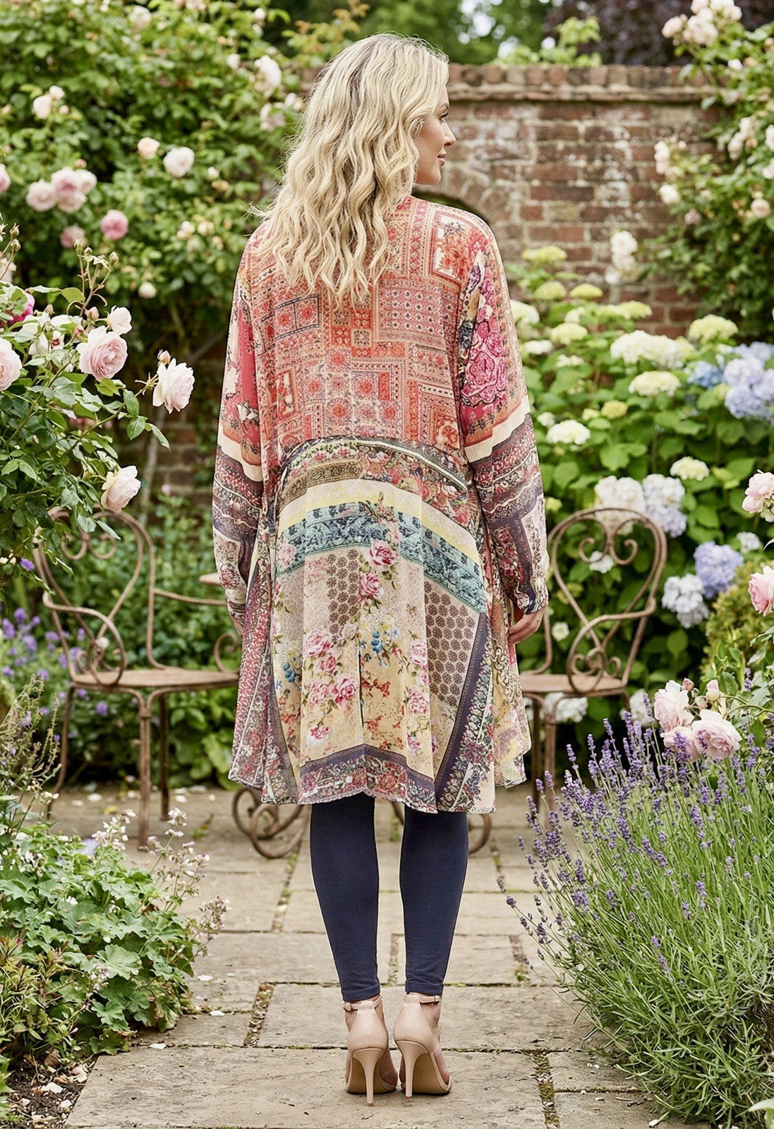 Johnny Was L Large REVERSIBLE HiLow KIMONO Duster Jacket Coat Boho Chic Johnny Was