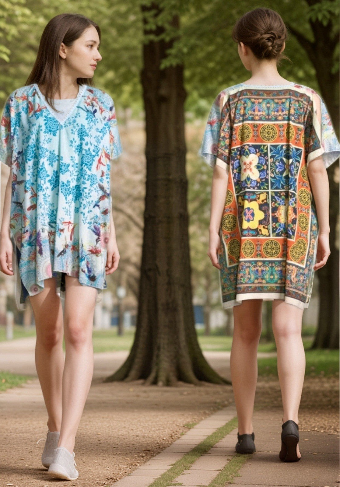 Johnny Was O/S 100% Silk Kimono Wrap Top Cover Up Beading 33”PTP Lightweight Johnny Was