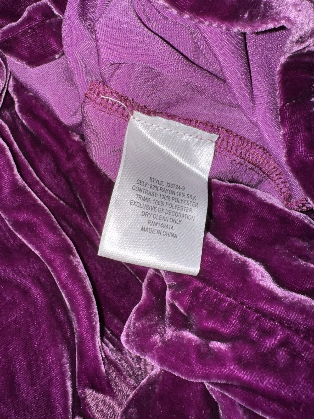 JOHNNY WAS XL Eggplant Velvet Midi Dress Tiered Embroidered Maxi $490 Retail Johnny Was