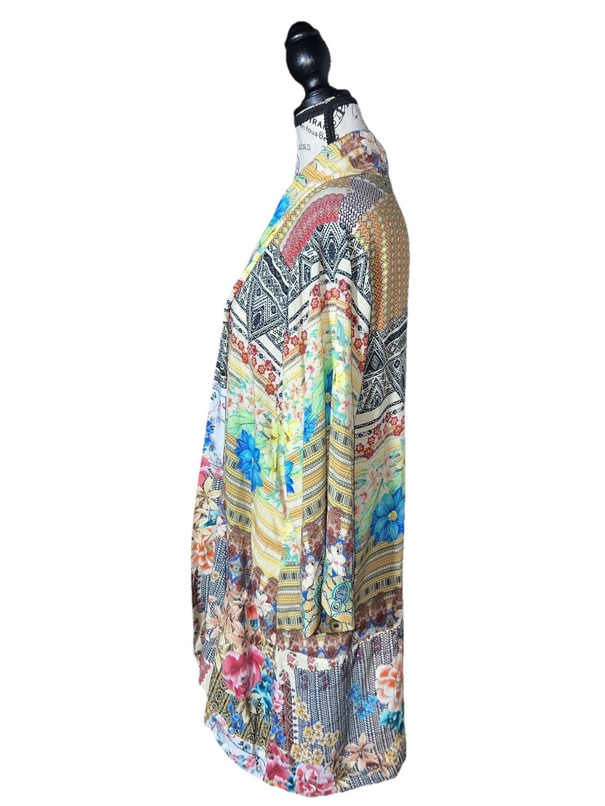 Johnny Was XL Patchwork Floral Kimono Cardigan Soft & Flowy Wrap Jacket Top Johnny Was