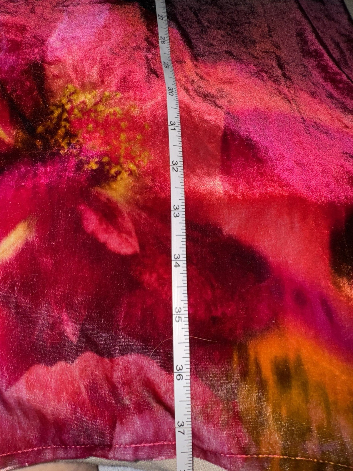 Johnny Was XXL Plus Velvet Shift Mini Dress Red Black  & Pink BOHO Floral Johnny Was