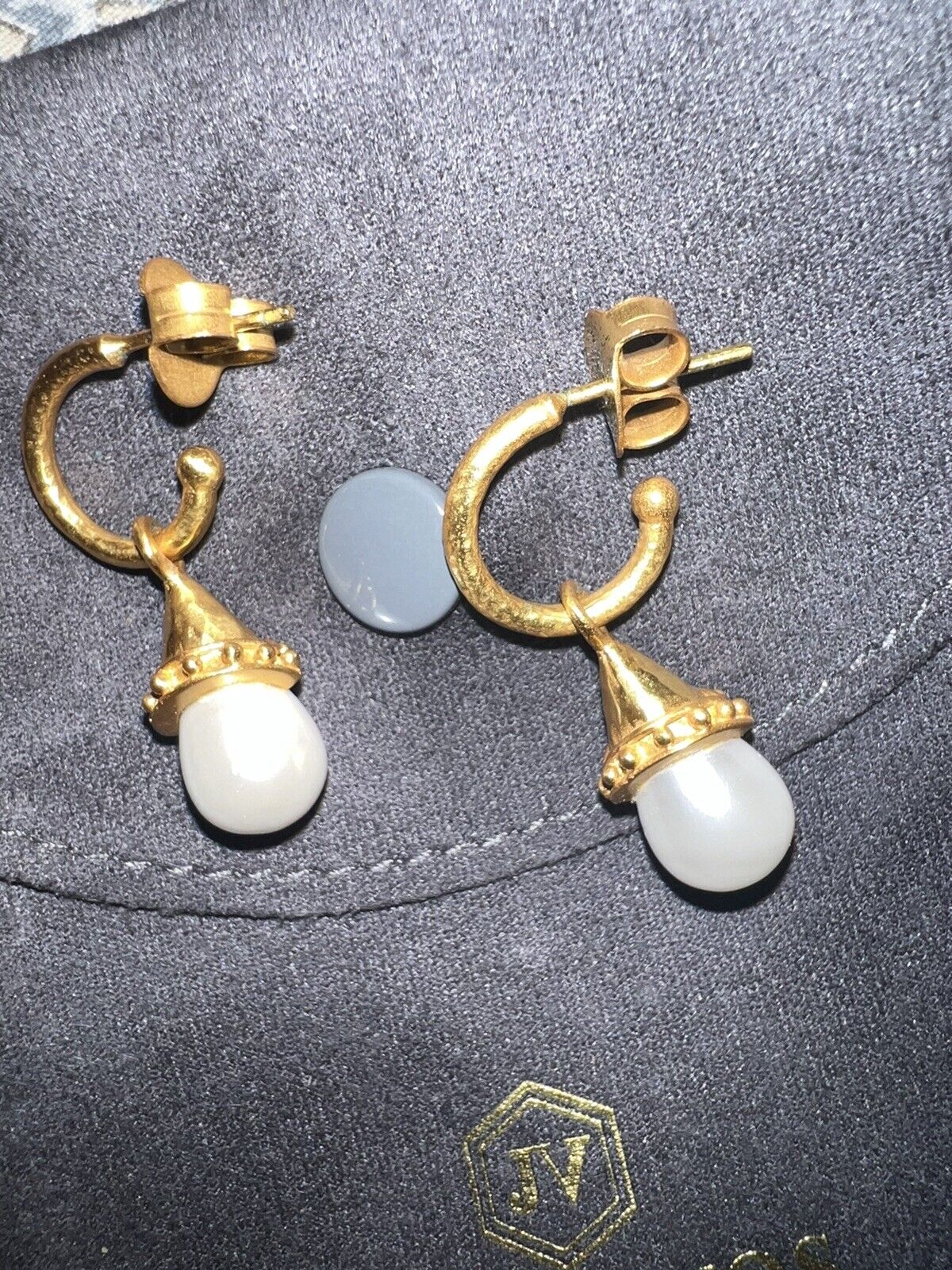 Julie Vos Pearl Teardrop Hoop Earrings