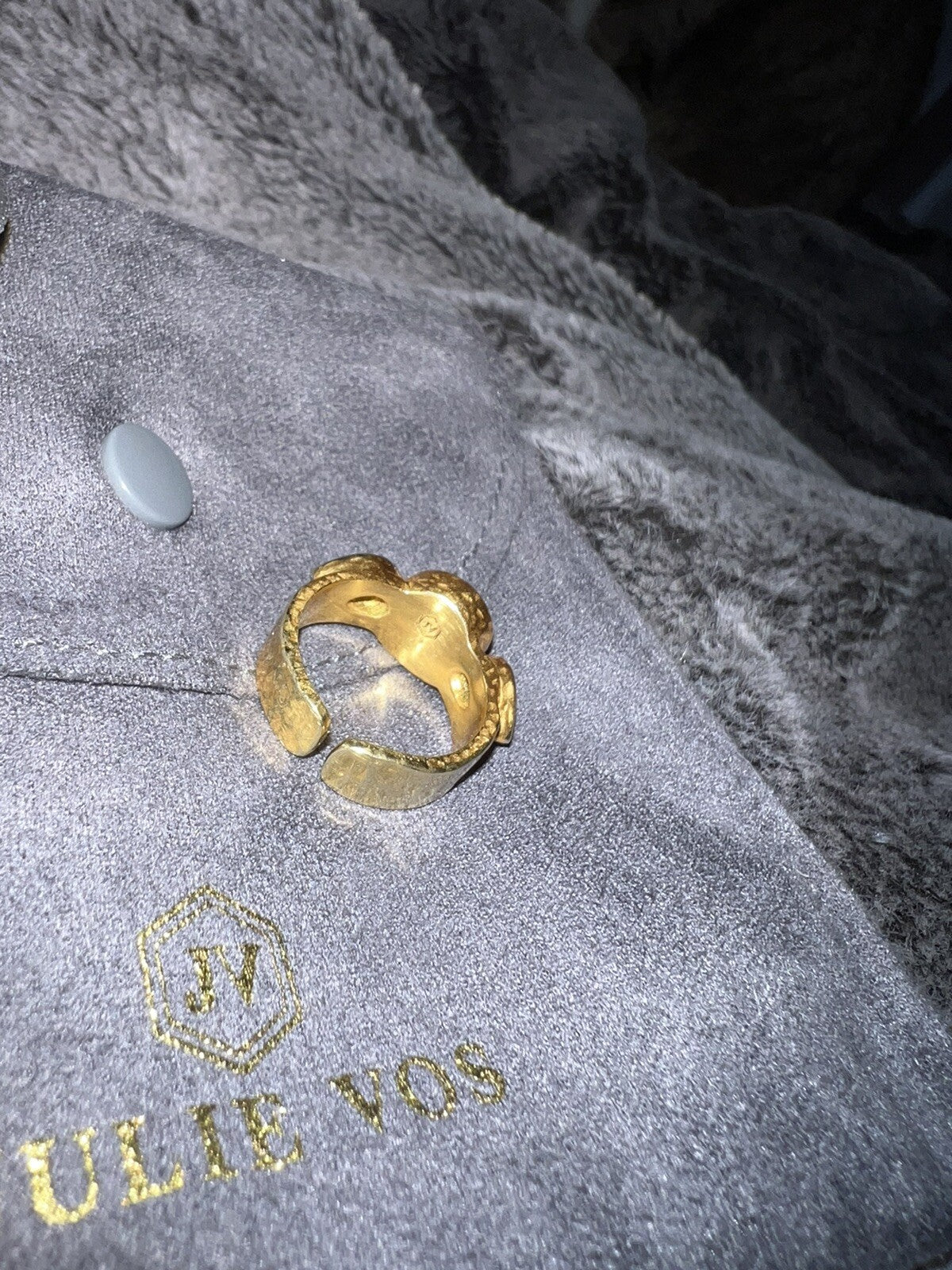 Julie Vos Ring w/ Moonstones & Seal Adjustable Sz 6 Julie Vos