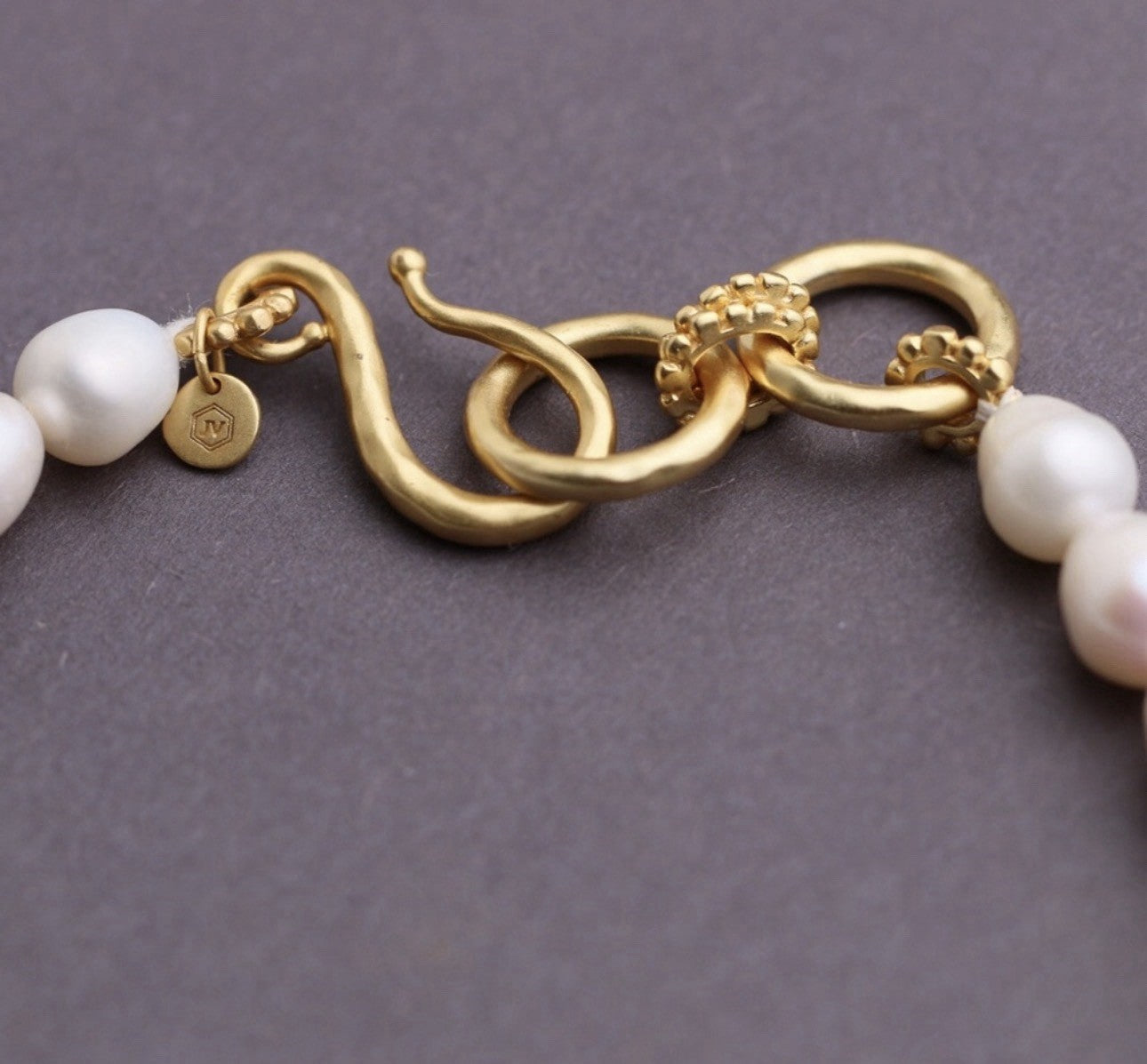 Julie Vos Freshwater Pearl & Ruby Red 24k Gold Plate Statement Necklace WOW! Julie Vos