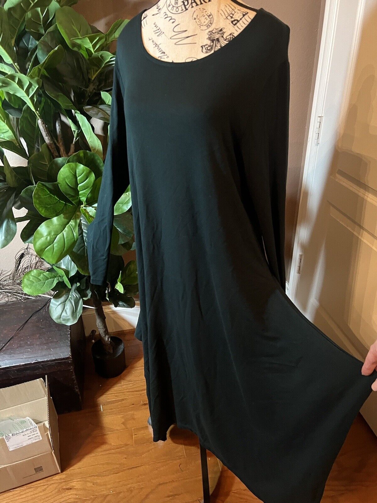 Bryn Walker Green Dolman Sleeve Maxi Dress Batwing L Large  MSRP $198