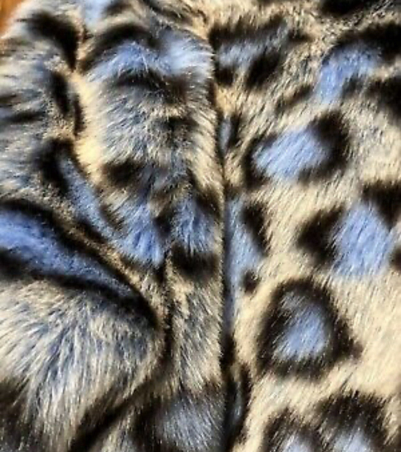 Johnny Was S Soft Blue & White Leopard Faux Fur Coat Jacket Wrap Silk Lining Johnny Was