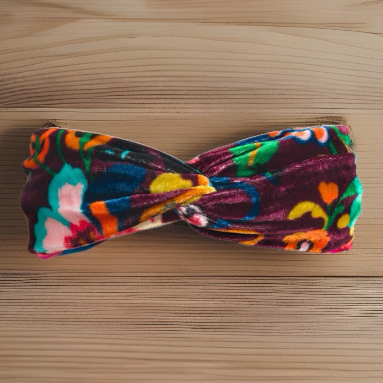 Johnny Was Headband Bandana Wrap Velvet Minto Red Floral Hair Accessory Johnny Was