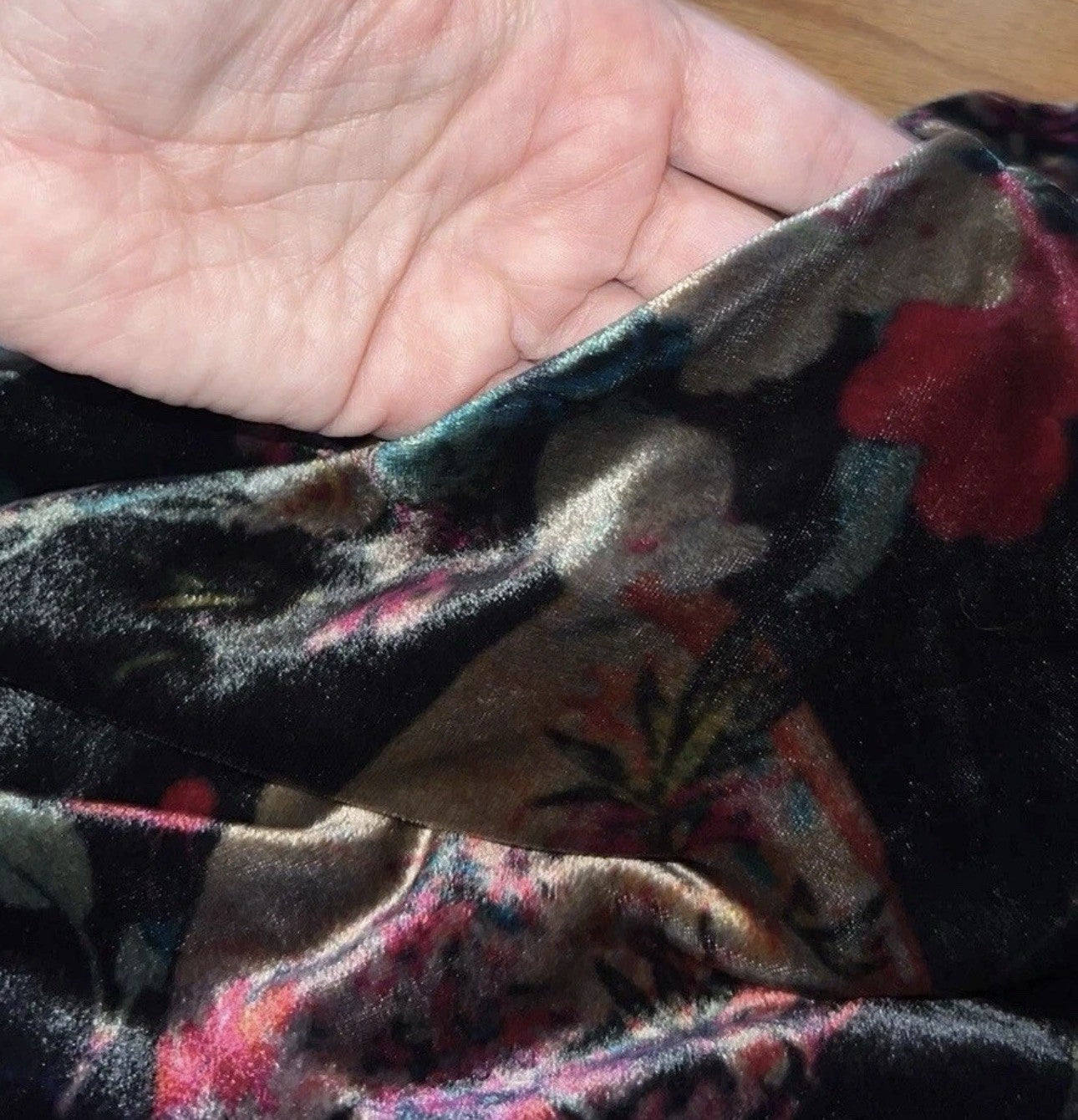 Johnny Was Large Velvet & Silk Kimono Wrap REVERSIBLE Jewel Tones Jacket Johnny Was