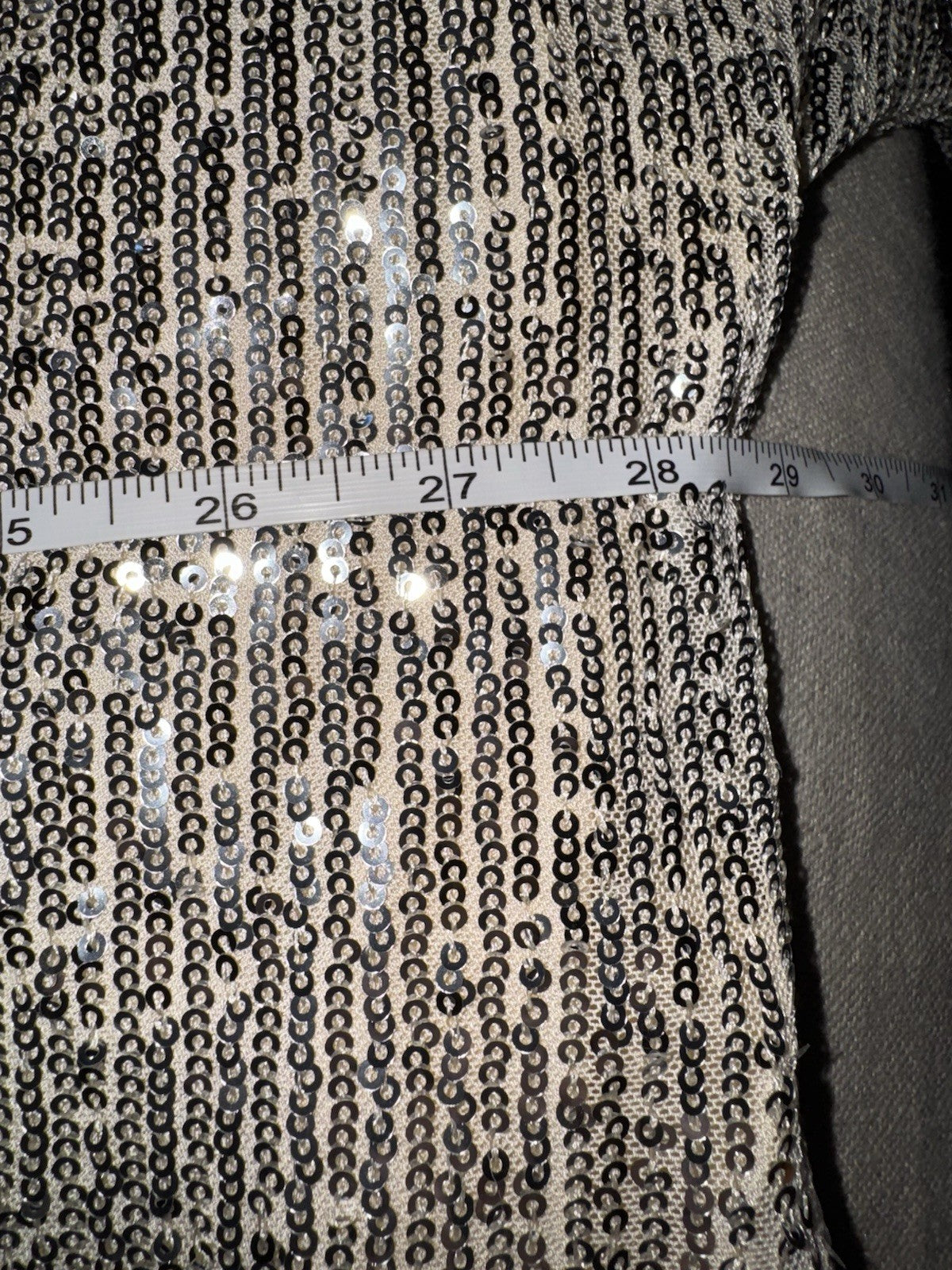 Johnny Was M Silk & Sequins Ivory KIMONO Long Duster Wrap PTP-28” OVERSIZED Johnny Was