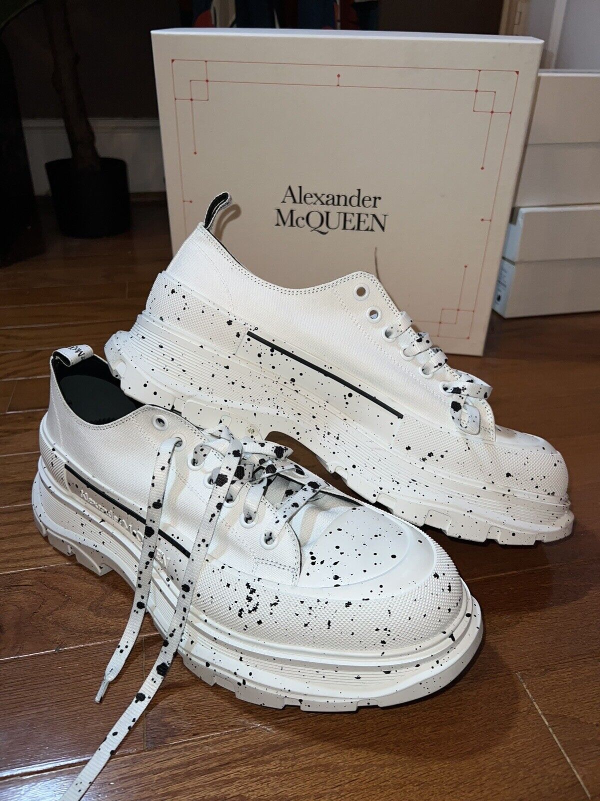 Alexander McQueen Tread Slick Speckled Sneakers  Retail $720 sz 49 US 16 3