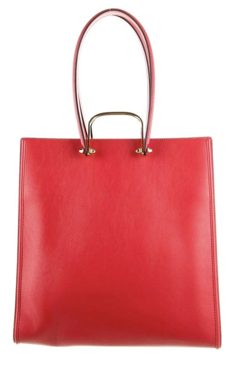 Alexander McQueen Red Leather Tall Story Bag/Tote Authenticated Retail $2590 WOW