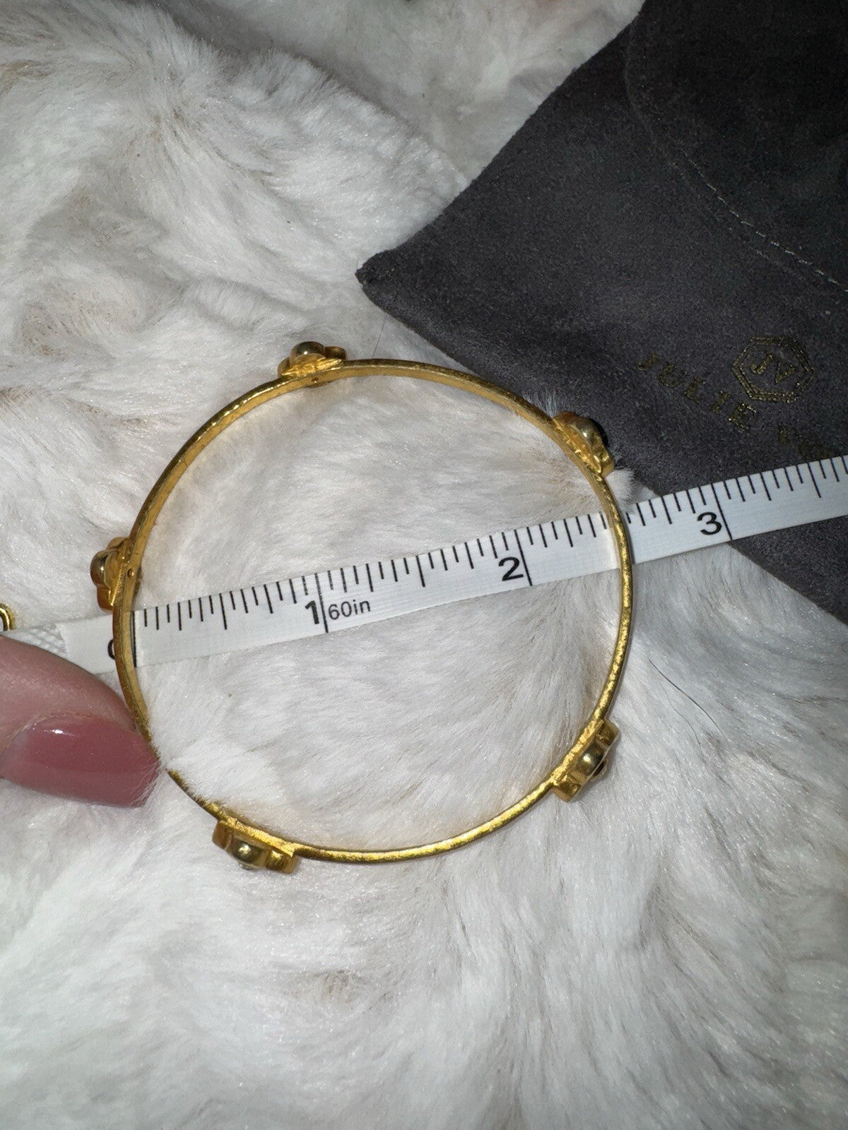 Julie Vos Sz Small Five Station CZ Cross Bangle Bracelet 24k Plated RETIRED Julie Vos